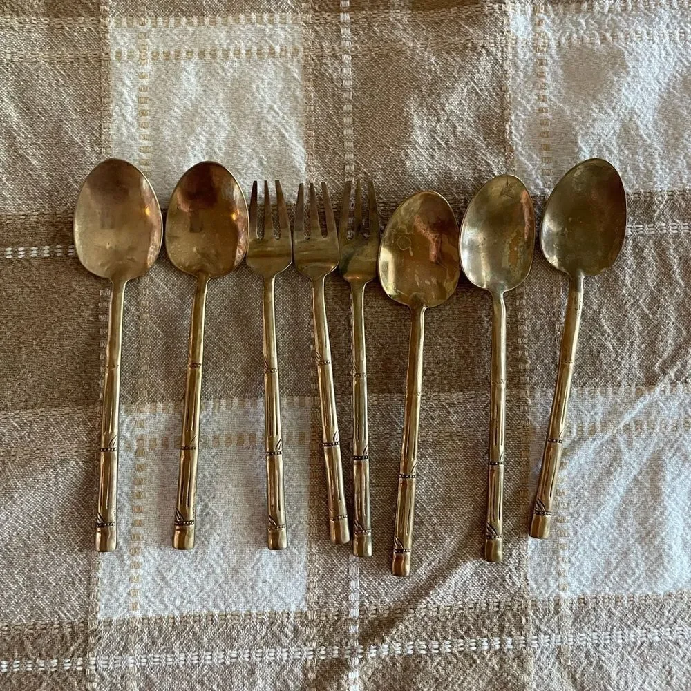 8 Piece Nickel Bronze Appetizer Spoons and Forks